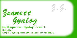 zsanett gyalog business card